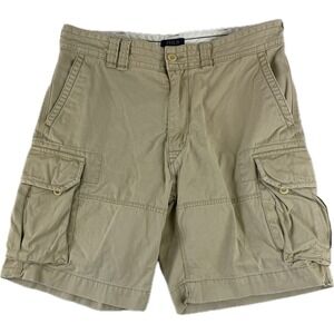 Polo Ralph Lauren Shorts Khaki Flat Front Chino Classic‎ Mens Size 35 Preppy